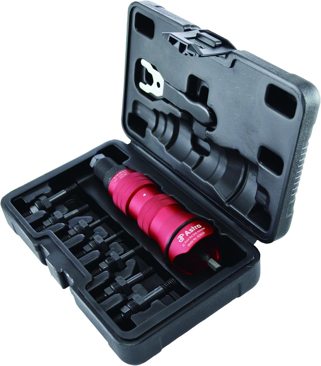 Astro Pneumatic Tool ADN38 XL Rivet Nut Drill Adapter Kit - 3/8' Capacity