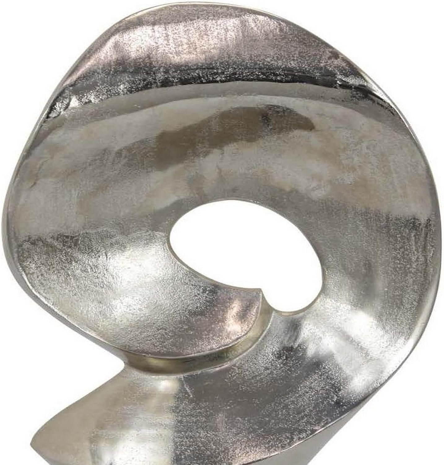 Benjara 24' Tabletop Home Decor Piece- Modern Art Sculpture- Chrome Metal