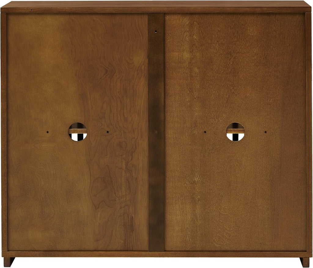 LKTART 39' Walnut Sideboard Buffet Cabinet, Entryway Narrow Storage,2 Piece | Wood;Small Storage Cabinet with Storage;Mid Century Modern;Thin Cabinet for Small Space,Living Room,Kitchen,Hallway