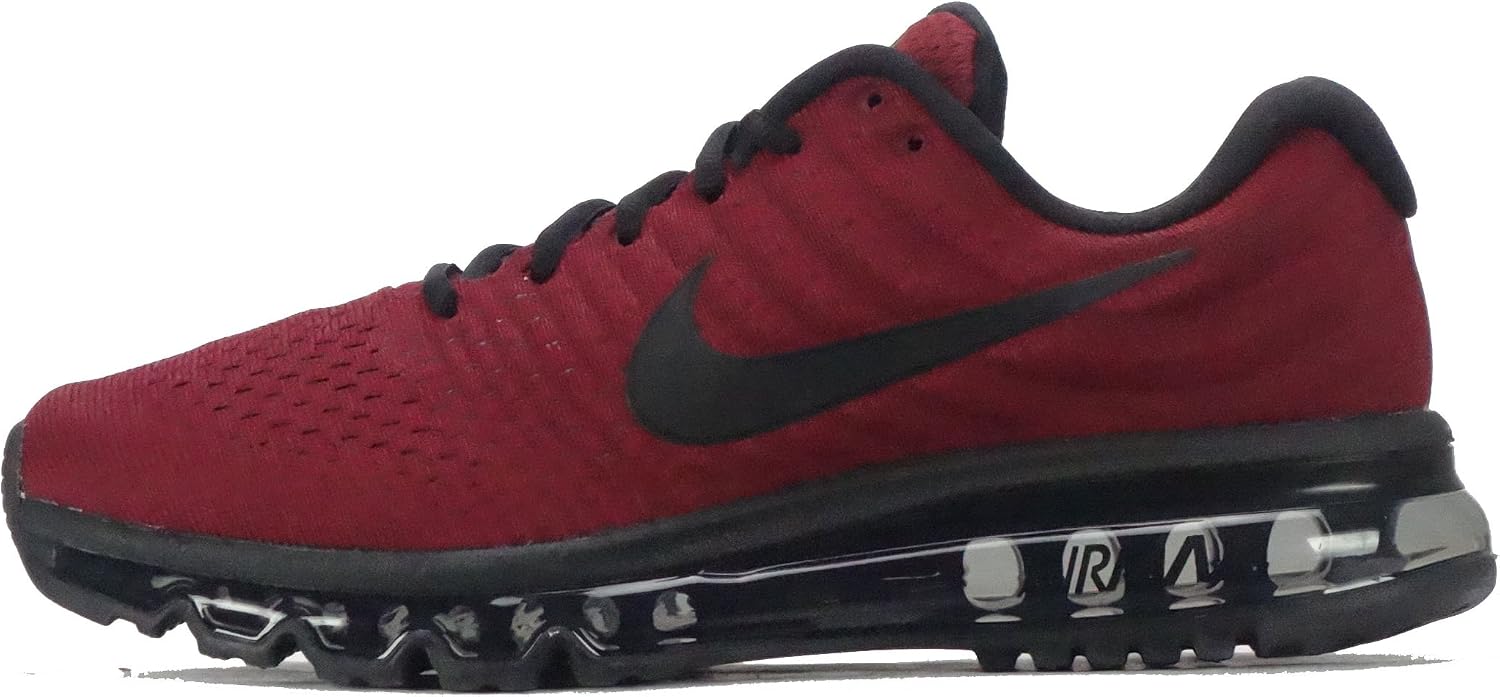 Nike Mens Air Max 2017 Low Top Lace Up Running Sneaker (9, Team Red/Black-Dark Grey)