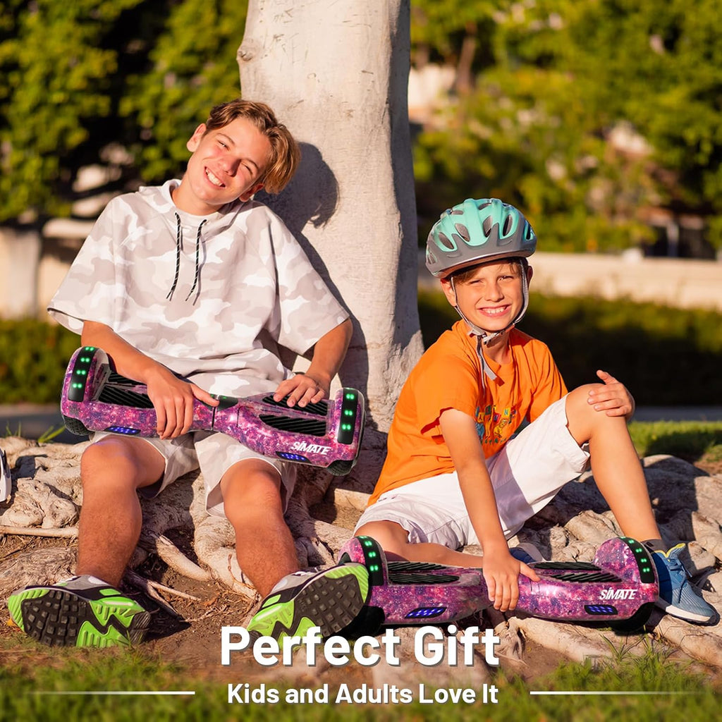 SIMATE Hoverboard, Bluetooth All Terrain Hover Boards with LED Lights and APP Control, Gifts for Kids Adults Girls Boys, for All Ages