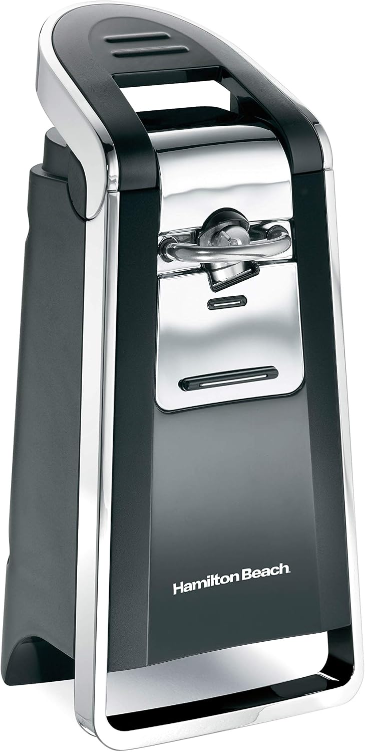 Hamilton Beach 6-Slice Countertop Toaster Oven with Easy Reach Roll-Top Door, Bake Pan, Silver (31127D) & (76606ZA) Smooth Touch Electric Automatic Can Opener with Easy Push Down Lever