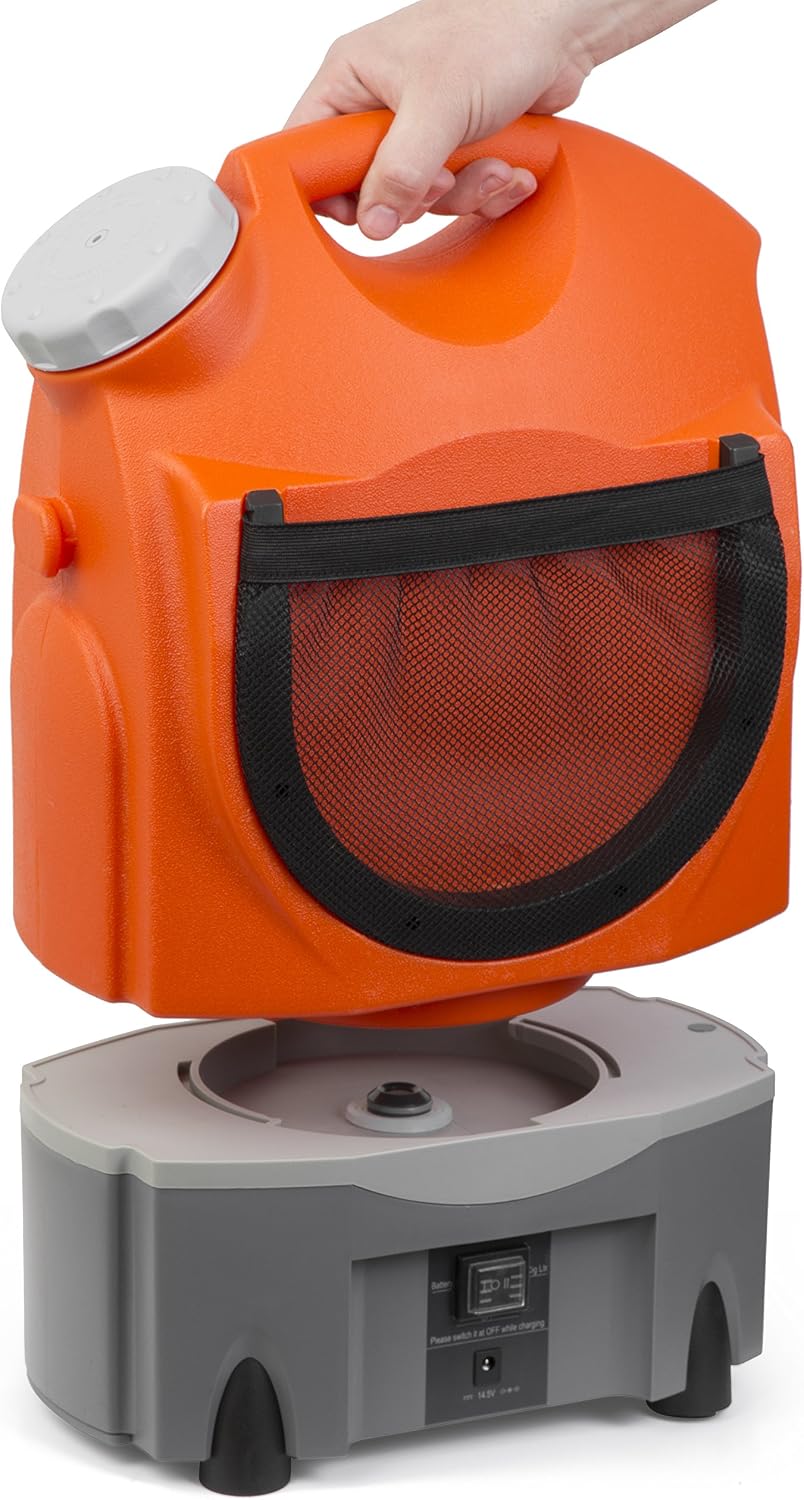 Ivation Multipurpose Portable Spray Washer w/Water Tank - Runs on Built-in Rechargeable Battery, Home Plug and 12v Car Plug - Integrated Roller Wheels