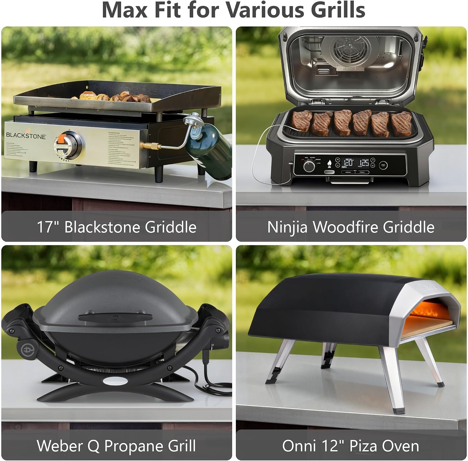 LUMISOL Outdoor Kitchen Island with Foldable Grill Table, Movable Prep Table with Stainless Steel Top, Rolling Kitchen Cart with Trash Can Storage, Outdoor Grill Cart for Parties, Dark Brown