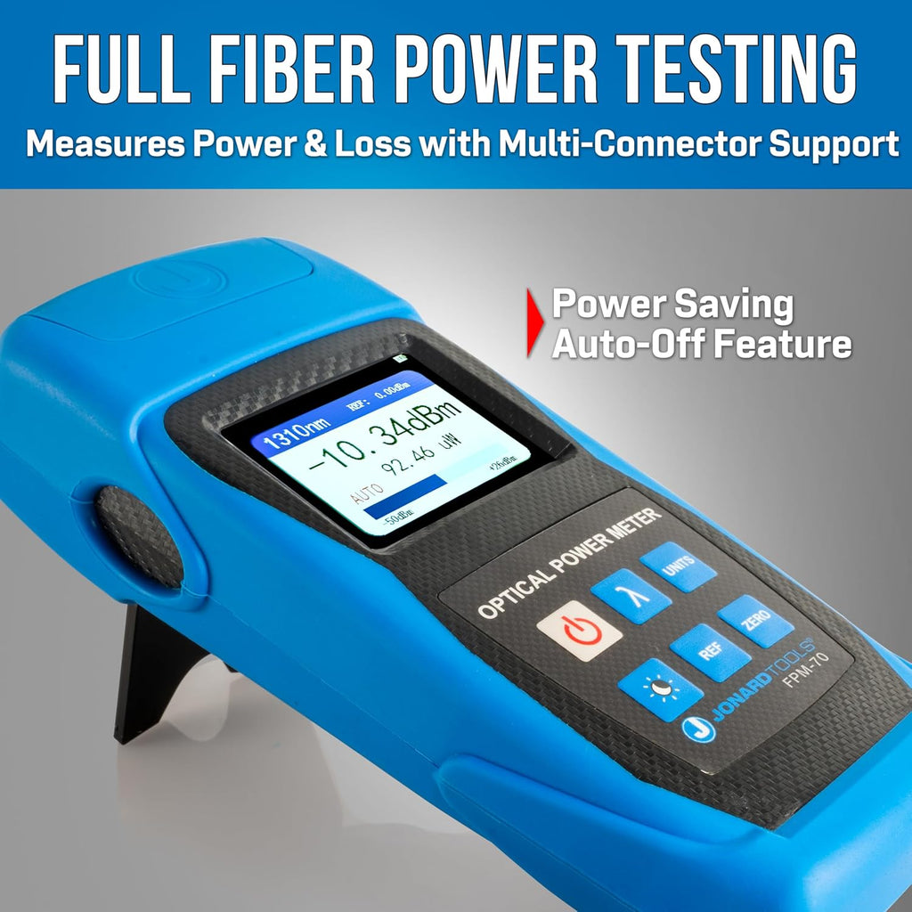 Jonard Tools FPM-70 Fiber Optic Power Meter (-70 to +6 dBm) with FC/SC/LC Adapters