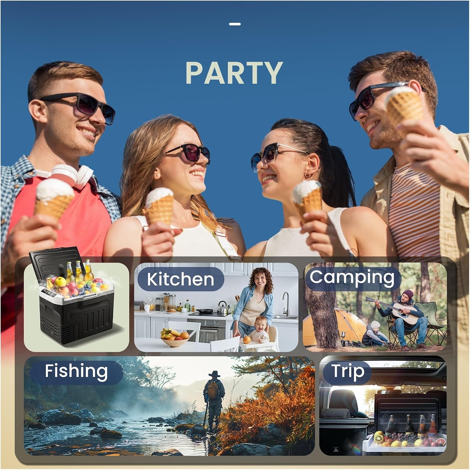 Car Refrigerator 20/30L Compressor Dual Zone Mini Fridge Freezer Cooler Ice Box Keep Cool For Camping Fishing(20L)