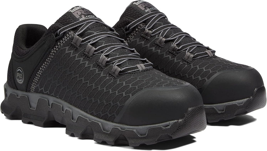 Timberland PRO Men's Powertrain Sport Alloy Safety Toe Industrial Athletic Work Shoe, Black/Grey-2024 New, 9 W