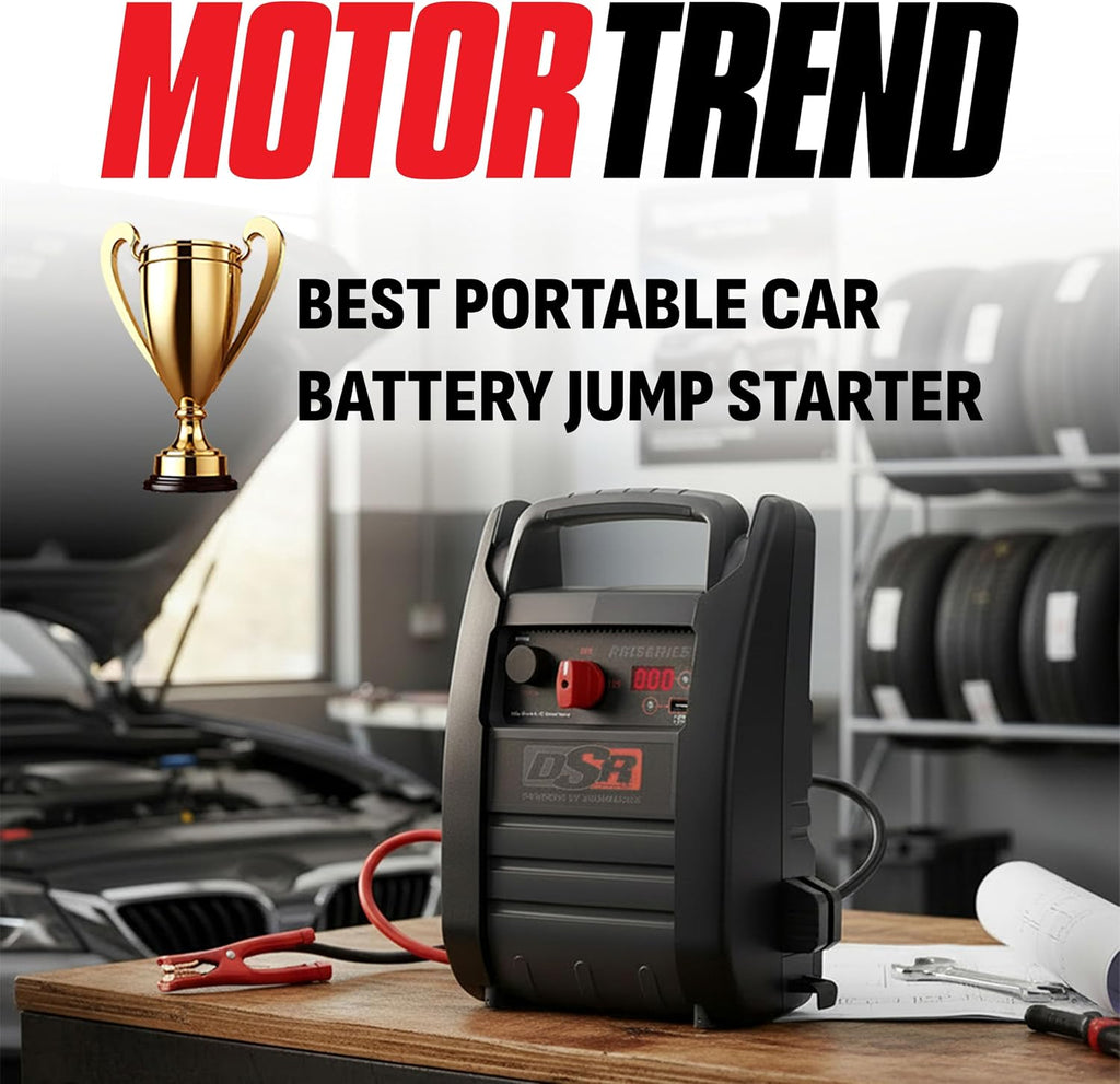 Schumacher Electric DSR ProSeries Car Battery Jump Starter - 2200 Peak Amp 12V Car Starter, Jump Box & Portable Power Station - Digital Display, Heavy-Duty Clamps - DSR165