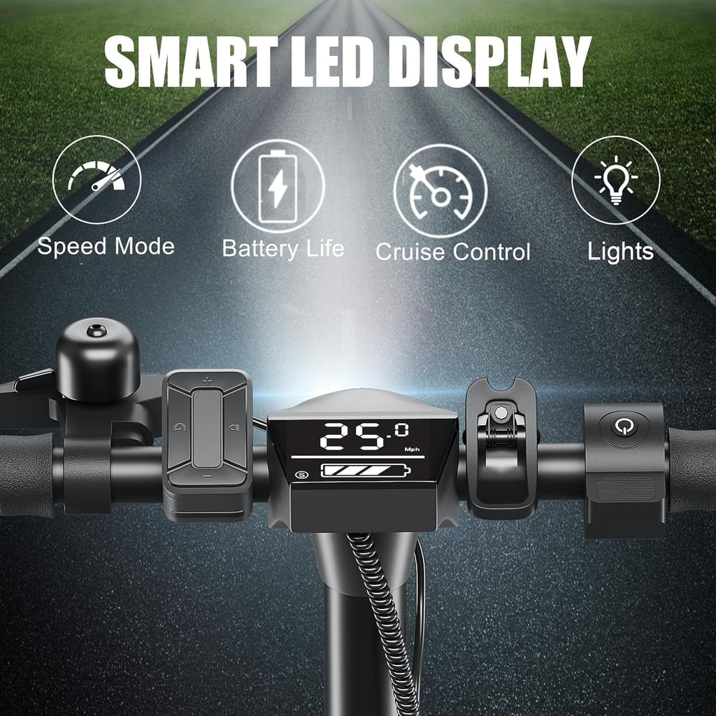 Caroma Electric Scooter Adults, 350W/500W Motor, Top Speed 20/25 Mph & 30 Miles Range, 8.5' Solid Tires, Cruise Control E Scooter for Adults