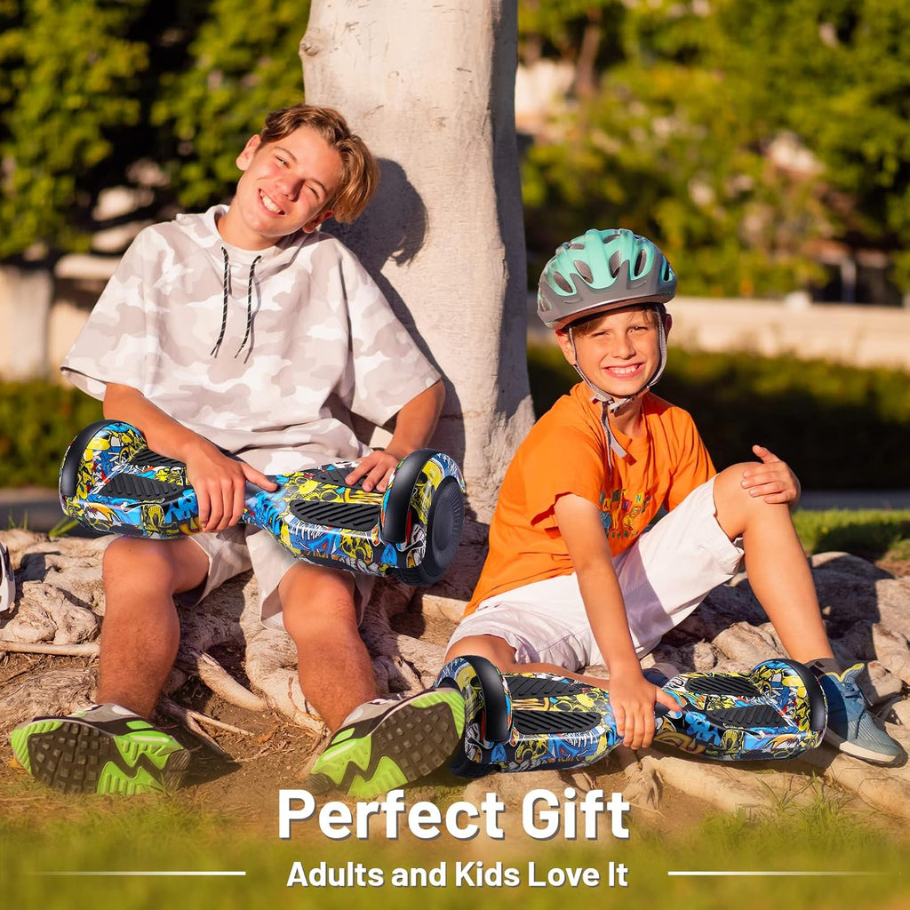 SIMATE Hoverboard, Bluetooth All Terrain Hover Boards with LED Lights and APP Control, Gifts for Kids Adults Girls Boys, for All Ages