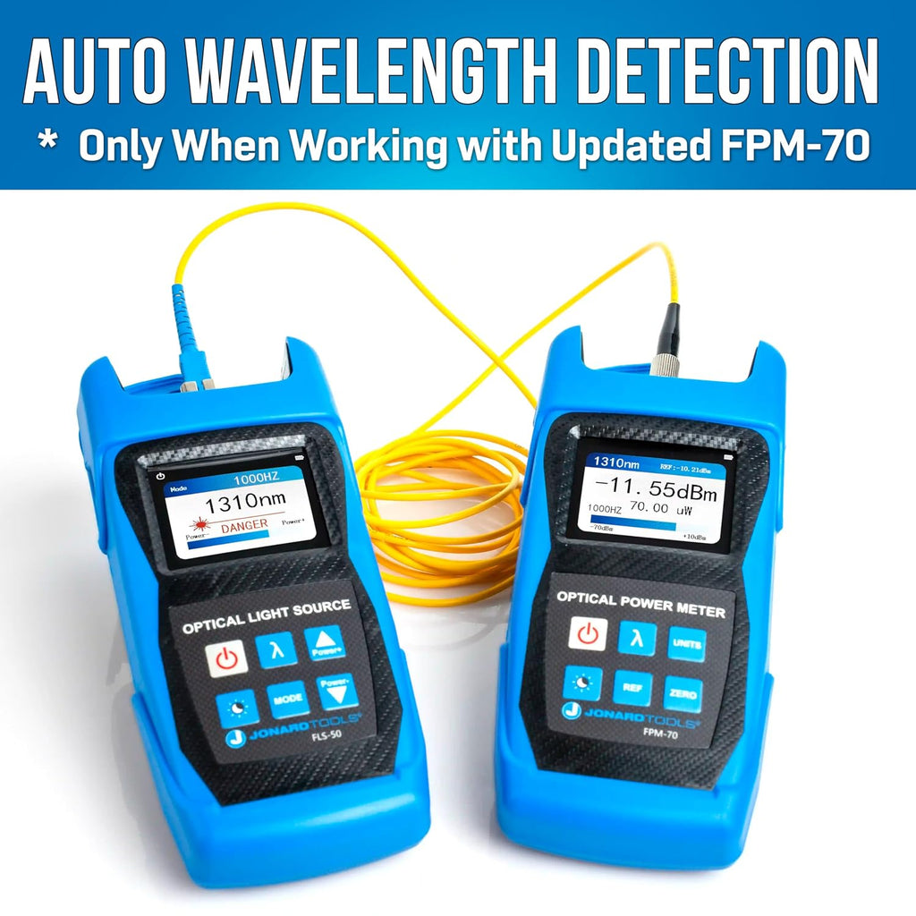 Jonard Tools FLS-50 Fiber Optic Light Source with Included FC/SC/LC (PC/UPC) Adapters for Single Mode Fiber Measurements (2025 Model)