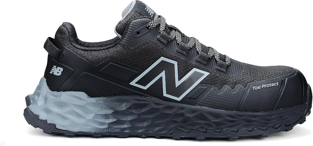 New Balance Fresh Foam Cremorne Composite Toe Safety Shoes for Men - Non Slip, Electrical Hazard - Black/Grey, Low Rise
