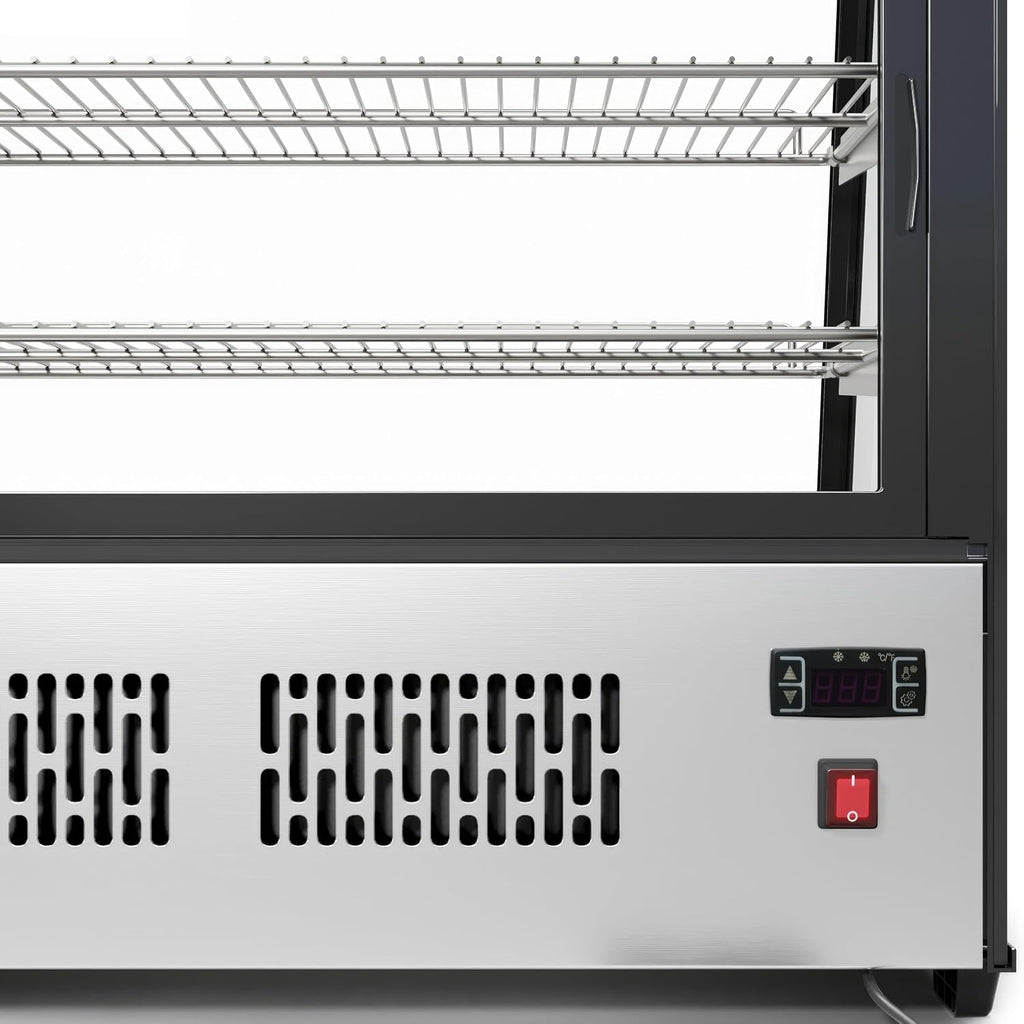 KoolMore 48 in. Refrigerated Bakery Display Case with Clear Glass Front, Sliding Rear Doors, LED Lighting, Adjustable Temperature, and Dual Shelving in Stainless-Steel, 7 cu. ft. (CDC-7C-SS)