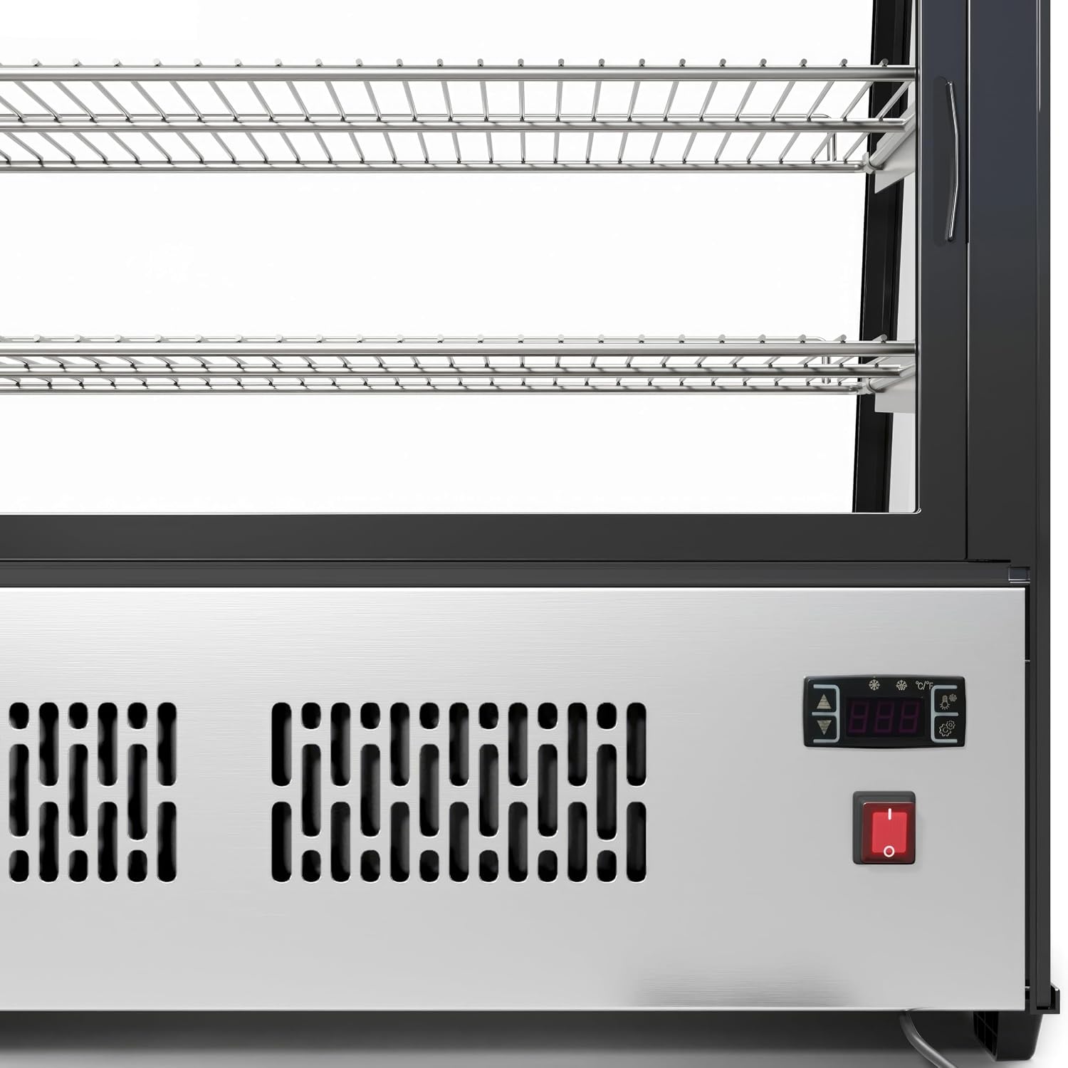 KoolMore 48 in. Refrigerated Bakery Display Case with Clear Glass Front, Sliding Rear Doors, LED Lighting, Adjustable Temperature, and Dual Shelving in Stainless-Steel, 7 cu. ft. (CDC-7C-SS)