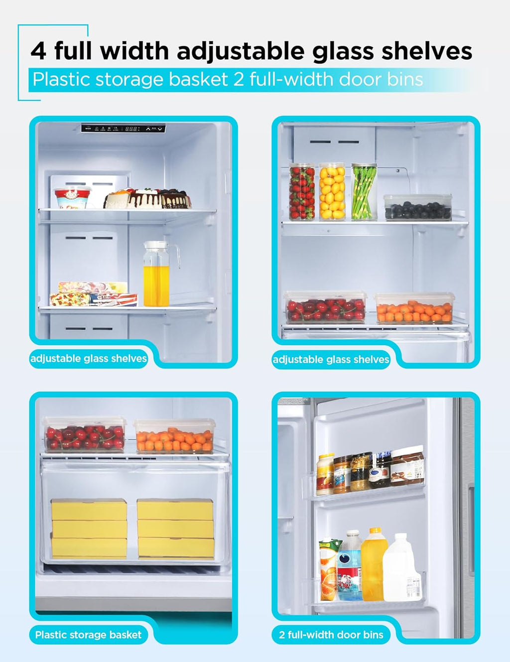 BLACK+DECKER 11 Cu. Ft. Convertible Freezer Refrigerator, Upright Freezer with Glass Shelves, Reversible Door, ENERGY STAR rated, Frost Free, BUC1100XS, Stainless Look