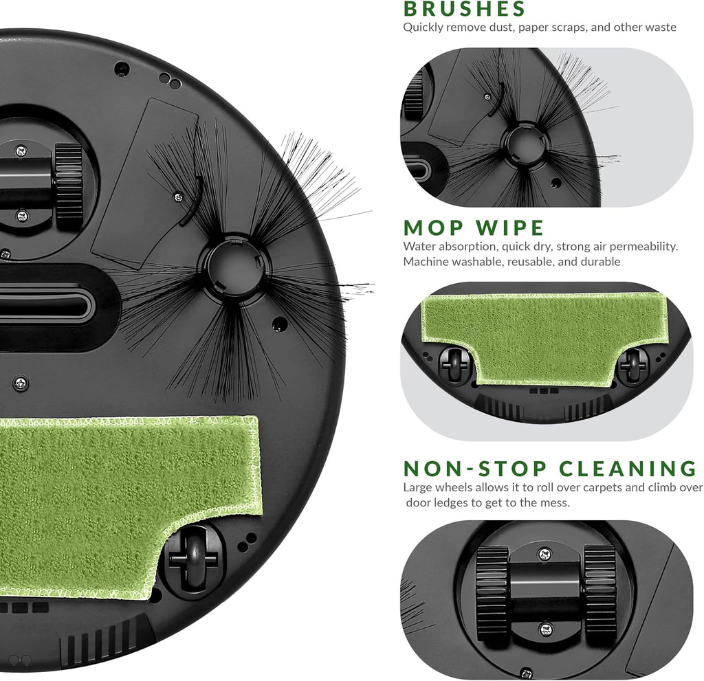 Supersonic SC-820SV Robot Vacuum & Dry Mop, Quiet Clean, Low-Profile Design, 120 Minutes Cleaning Time, Drop-Sensing Technology, 420ML Dust Bin, Brushless Motor, Fast Charging