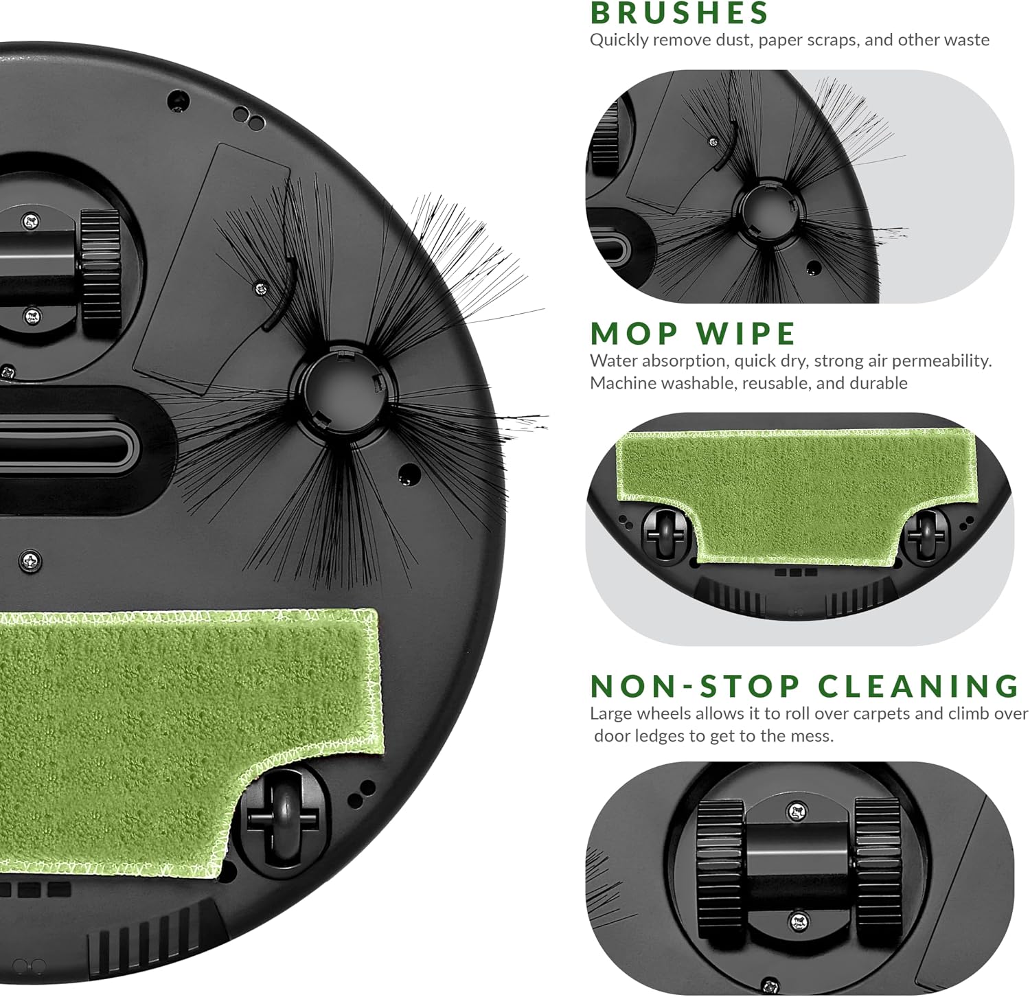 Supersonic SC-820SV Robot Vacuum & Dry Mop, Quiet Clean, Low-Profile Design, 120 Minutes Cleaning Time, Drop-Sensing Technology, 420ML Dust Bin, Brushless Motor, Fast Charging