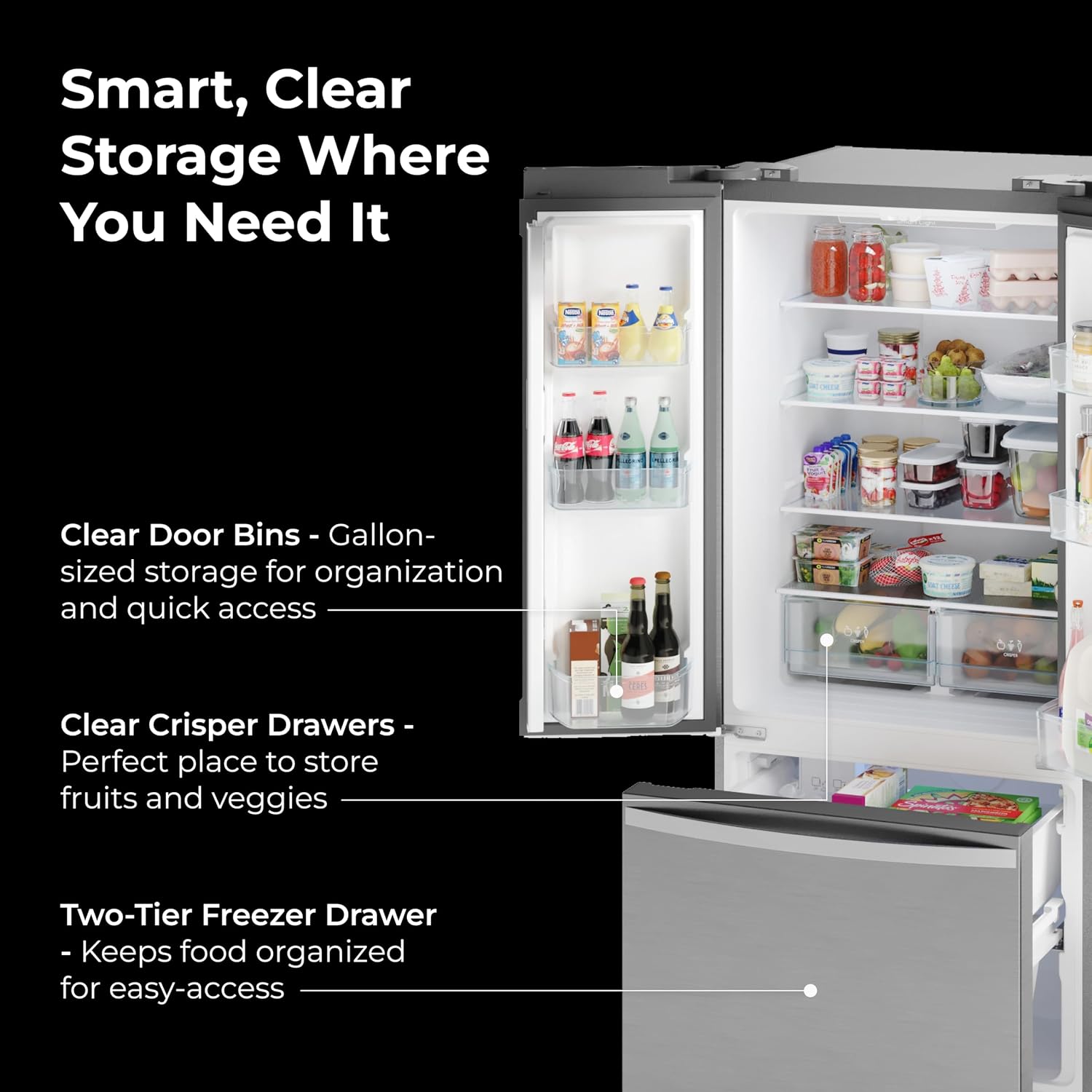 Kenmore 4675525 30' French Door Refrigerator with Freezer - Accela Chill, Ice Maker, Adjustable Glass Shelves, ENERGY STAR Certified, 17.5 cu. ft. Capacity - Fingerprint Resistant Stainless Steel