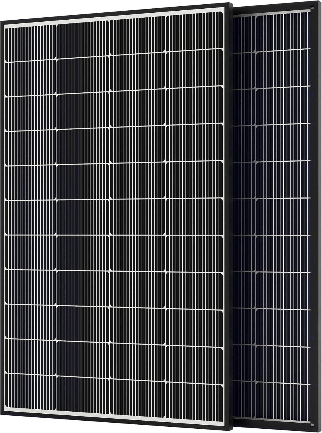 200W Bifacial Solar Panel, 400W N-Type 16BB Monocrystalline Solar Panel Kit, 25% High Efficiency, IP65 Waterproof, for RV Home Boat Marine Off-Grid Solar System[2Pcs 200W]