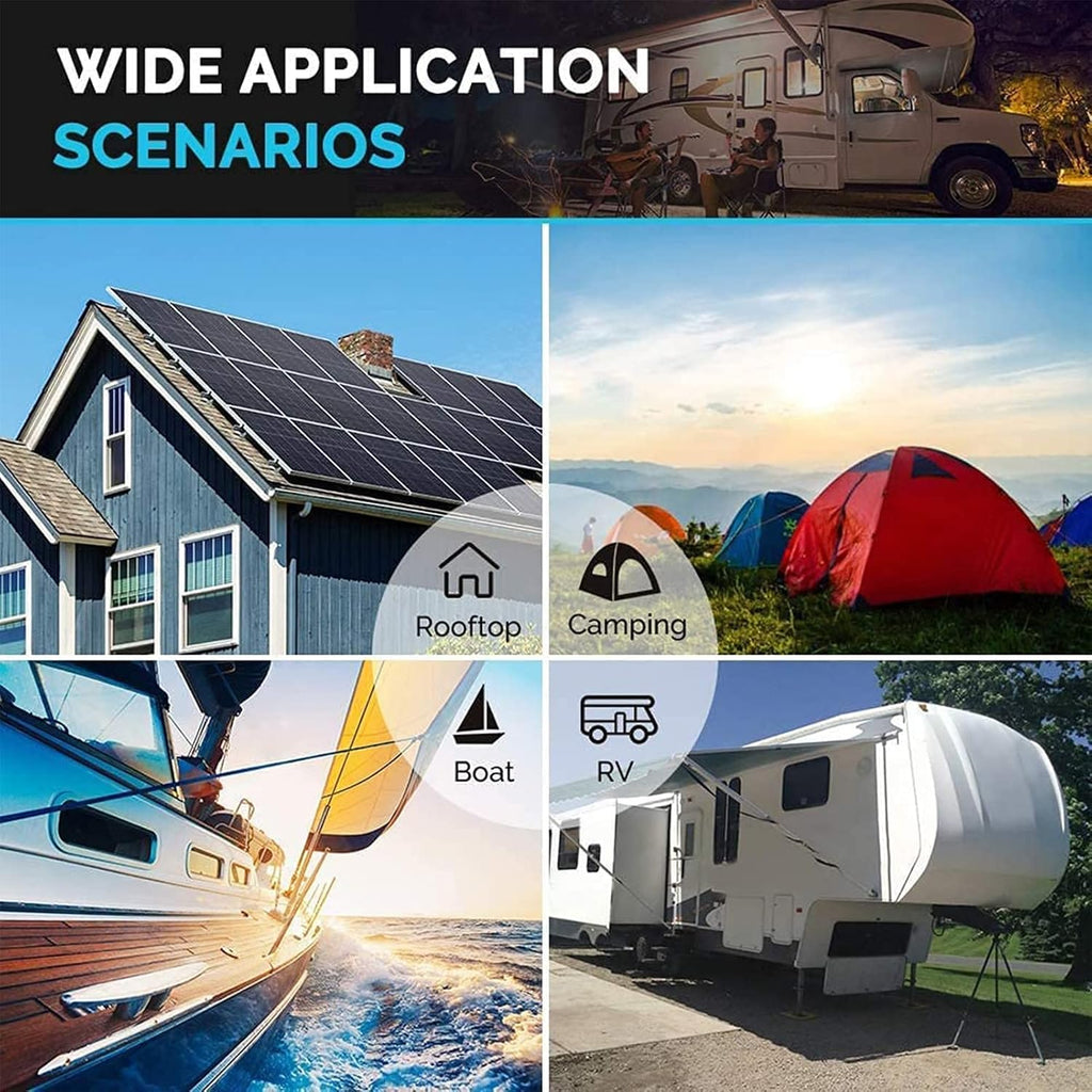 Flexible Solar Panel,100W 18V Monocrystalline Bendable Ultra Lightweight Thin Portable Solar Panels for RV Uneven Surfaces Camping Travel Party