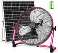 18' Solar Powered Floor Fan, 40W Cordless Fan Outdoor, Long Lasting Battery Operated and Strong Airflow, USB Output, 360° Tilt, Quiet, Wireless, For Camping Travel Home Garage RV Patio