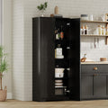 GAOMON Adjustable Shelf Storage Cabinet 60' Tall Black, 2-Door Pantry with Shelves for Kitchen Organization, Bathroom Storage, Living Room