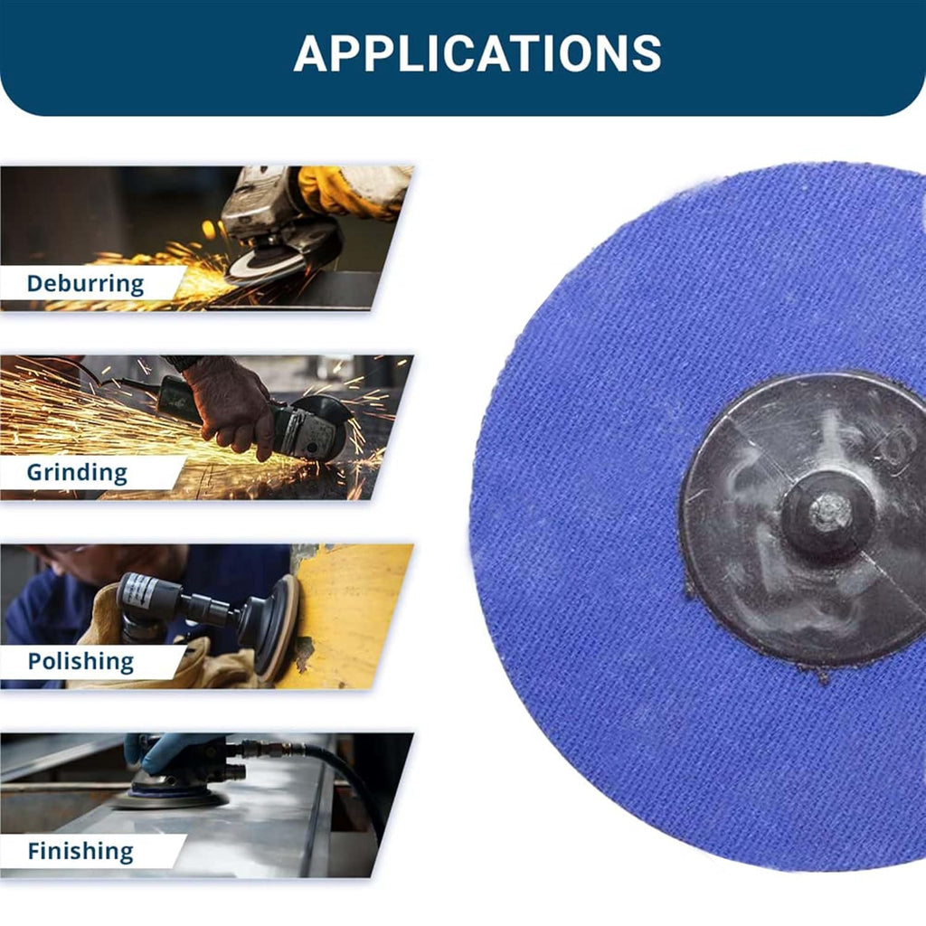 Benchmark Abrasives 2 Inch Sanding Discs Quick Change Zirconia, Male R Type Backing Drill & Die Grinder Sanding Disc for Deburring Polishing Rust Remover for Metal Paint Stripper (1000 Pack), 40 Grit