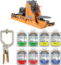 BORA Automatic Pocket Hole Jig with 750 pc Screw Set & 3 inch Face Clamp, Auto Adjusting Drill Guide, Pocket Hole Jig Kit for Woodworking - For Materials 1/2 inch to 1 1/2 inch Thick