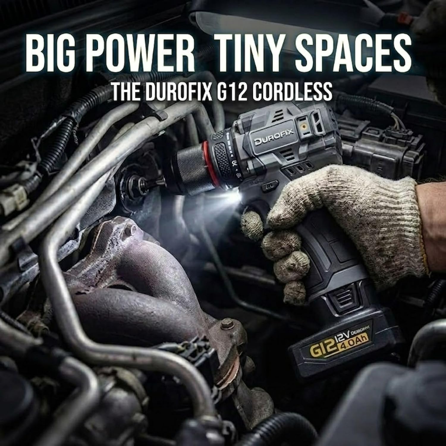 Durofix G12 Series RK12136-2-K3 12V Cordless 3/8' Hammer Drill Power Tool Combo Kit with 3 Inch Compact Cut Off Tool, 1 Battery & Charger