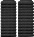 Salon Towels Pack of 144 (12 Dozen) Super Absorbent Quick Dry Black Hand Towels Medium Size 15x25 Inches Double Stitched 100% Ring Spun Soft Cotton Spa Towels for Gym, Hotel, Home & Pool.