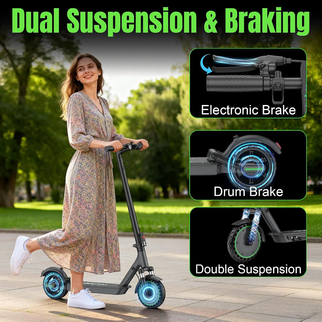 VOLPAM Electric Scooter, 500W/350W Strong Motor, Max 22/19 MPH Top Speed & 22/17 Miles Range, 10'/8.5' Foldable E Scooter with Smart APP, Cruise Control