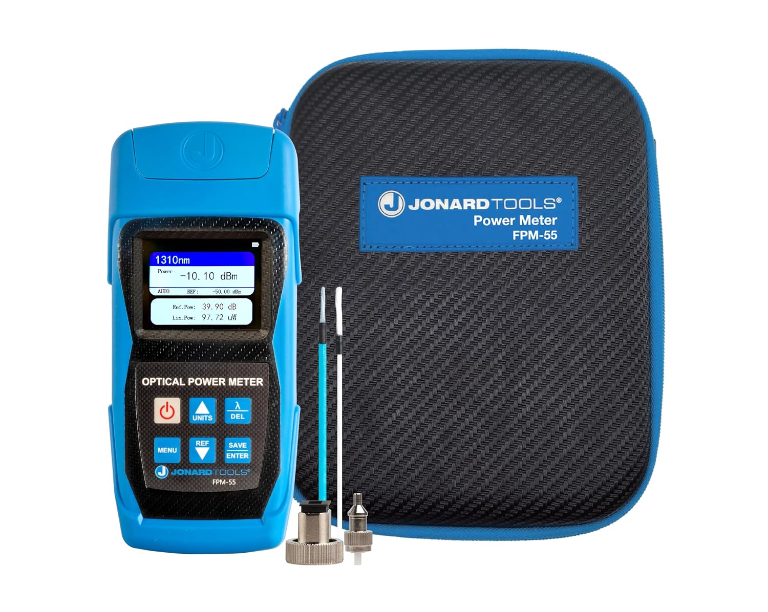 Jonard Tools FPM-55 High Precision Fiber Optic Power Meter with Data Storage (-50 to +26 dBm) and FC/SC/LC Adapters- 2025 Model