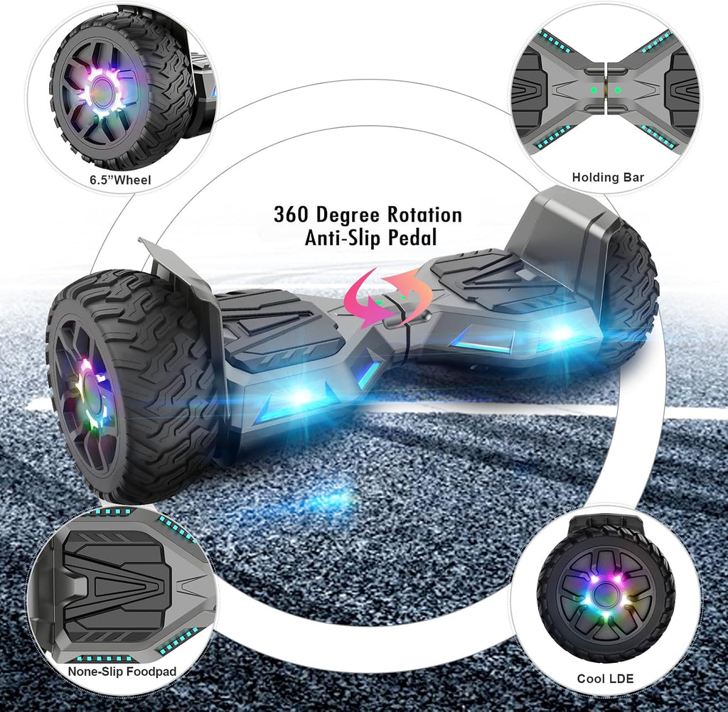 FLYING-ANT Self Balance Scooter Seat Attachment 6.5' Two-Wheel Self Balancing Electric Scooter with LED Light Flash Lights Wheels