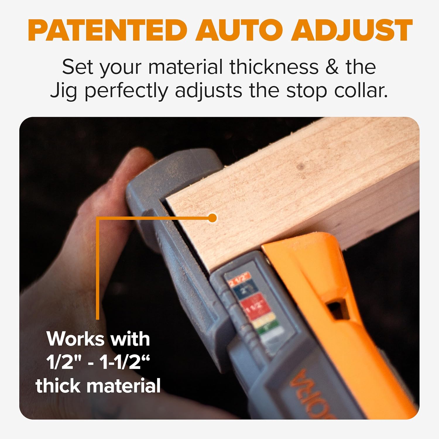 BORA Pro Compact Pocket Hole Jig Kit, 3 inch Face Clamp & 350pc Screw Set - Auto Adjust Drill Guide, Durable Pocket Hole Jig for Woodworking & Tight Spaces - For Materials 1/2 inch to 1 1/2 inch Thick