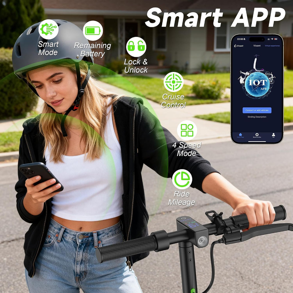 VOLPAM Electric Scooter, 500W/350W Strong Motor, Max 22/19 MPH Top Speed & 22/17 Miles Range, 10'/8.5' Foldable E Scooter with Smart APP, Cruise Control