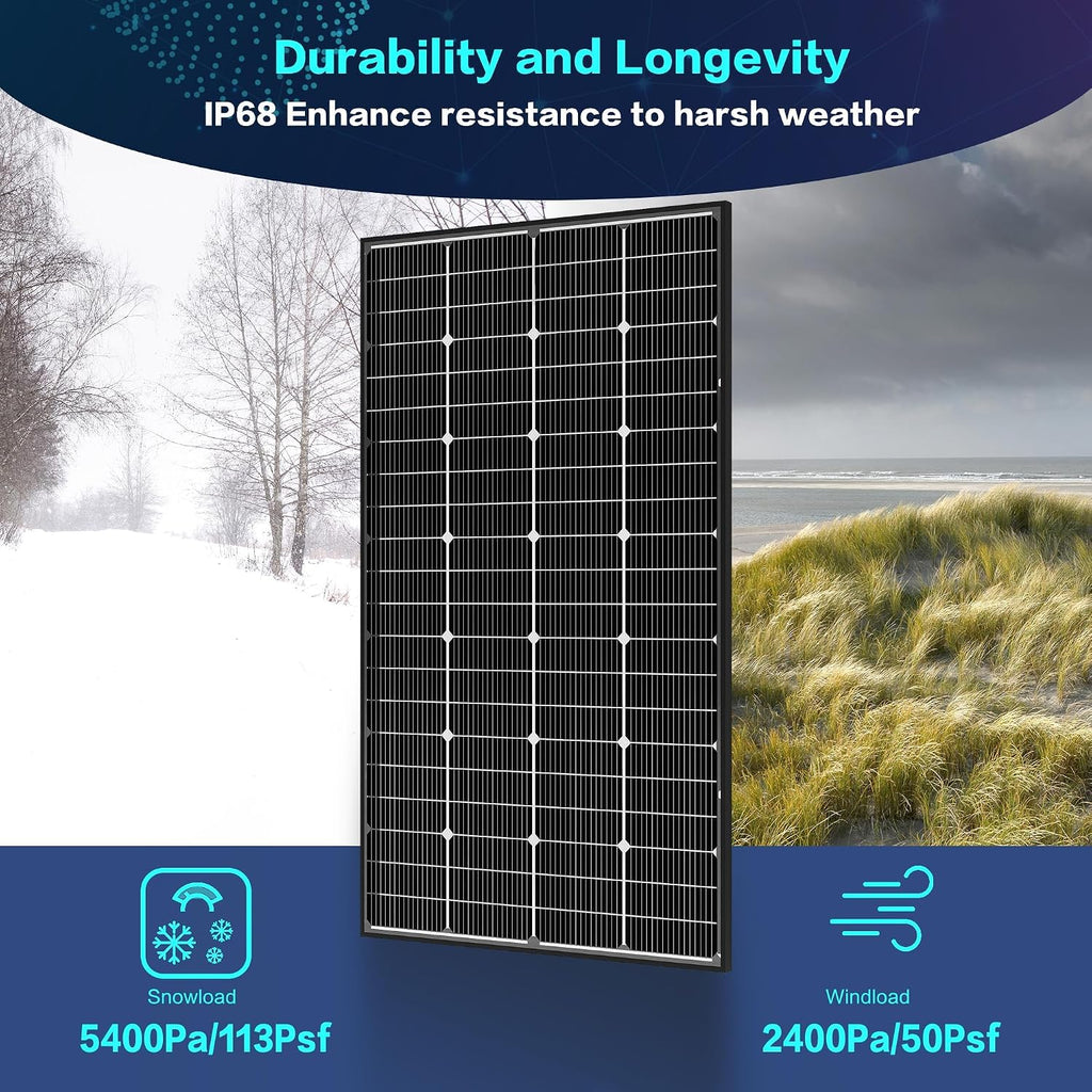 JJN Bifacial 400 Watt Solar Panel, 16BB N-Type 2 Pcs 200W 12V 25% High Efficiency 400W Solar Panels, Monocrystalline Solar Module for RV Home Farm Trailer Camper Marine Off-Grid Solar System