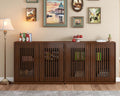 LKTART 39' Walnut Sideboard Buffet Cabinet, Entryway Narrow Storage,2 Piece | Wood;Small Storage Cabinet with Storage;Mid Century Modern;Thin Cabinet for Small Space,Living Room,Kitchen,Hallway