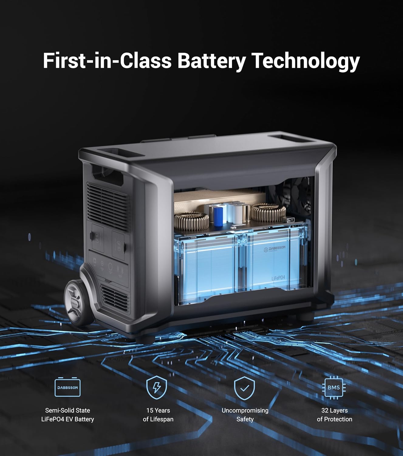 Dabbsson DBS3500 with DBS5300B Extra Battery, Total 8750Wh for Home Use, Emergency and Road Trip