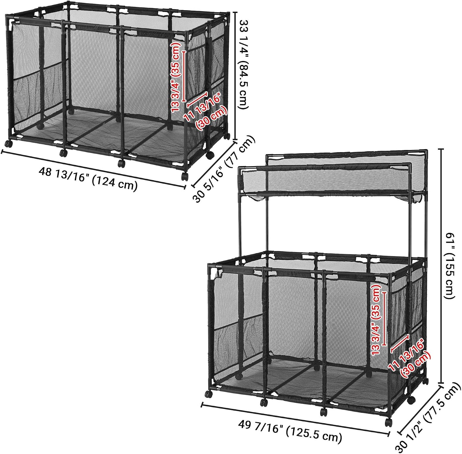 Yescom 2 Pack Pool Float Storage Bin Basket for Toy Raft Noodles Outdoor Metal Frame Mesh Net Rolling Organizer Cart Sturdy Large Black 2026