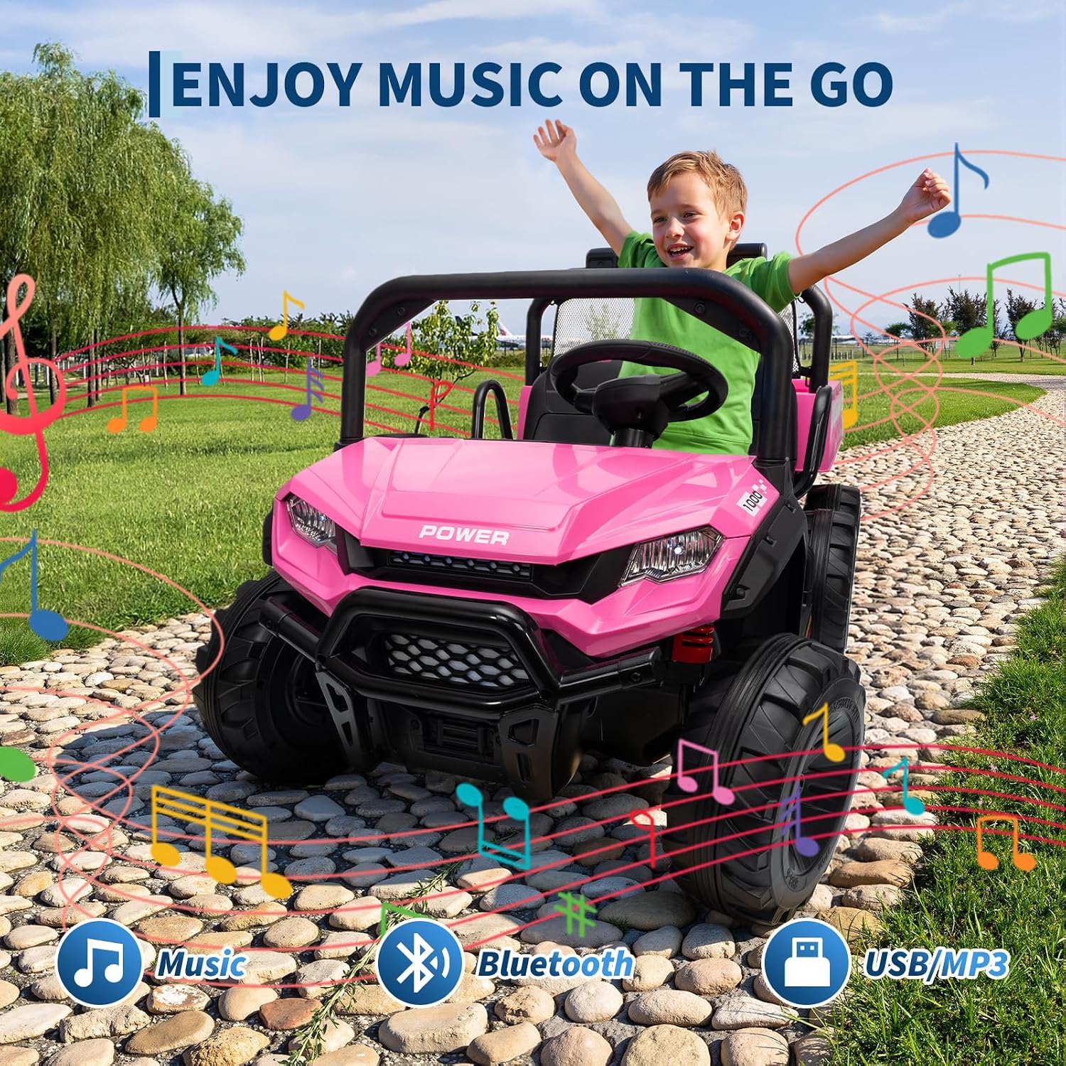 24V 2 Seater Ride on Dump Truck, 4WD Electric Car with Remote Control, Dump Bed, 3 Speed Modes, Music Player, RideToy for Boys & Girls Gift