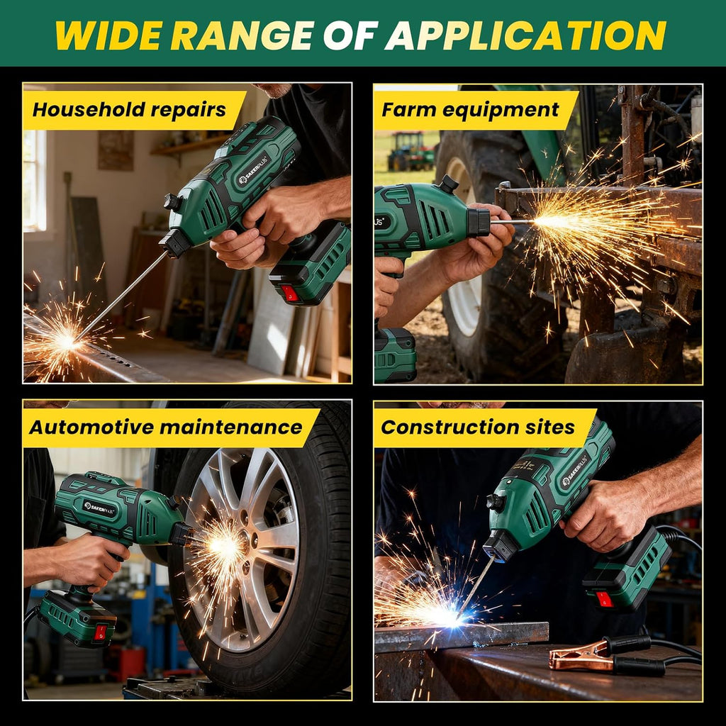 Sakerplus Portable Welding Machine-110V Handheld ARC Welder with 5-Level Current Adjustment, IGBT Inverter Technology, Helmet, Safety Goggles & Carrying Case Included(Green, 25pc Wire Rods)