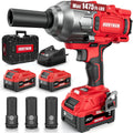Alloyman Cordless Impact Wrench, 1475Ft-lbs (2000N.m) 1/2 High Torque Brushless Impact Gun, 20V Power Impact Driver, 2*4000mAh Battery,3 Sockets, Brushless Motor Variable Speeds for Car/Truck RV/Mower