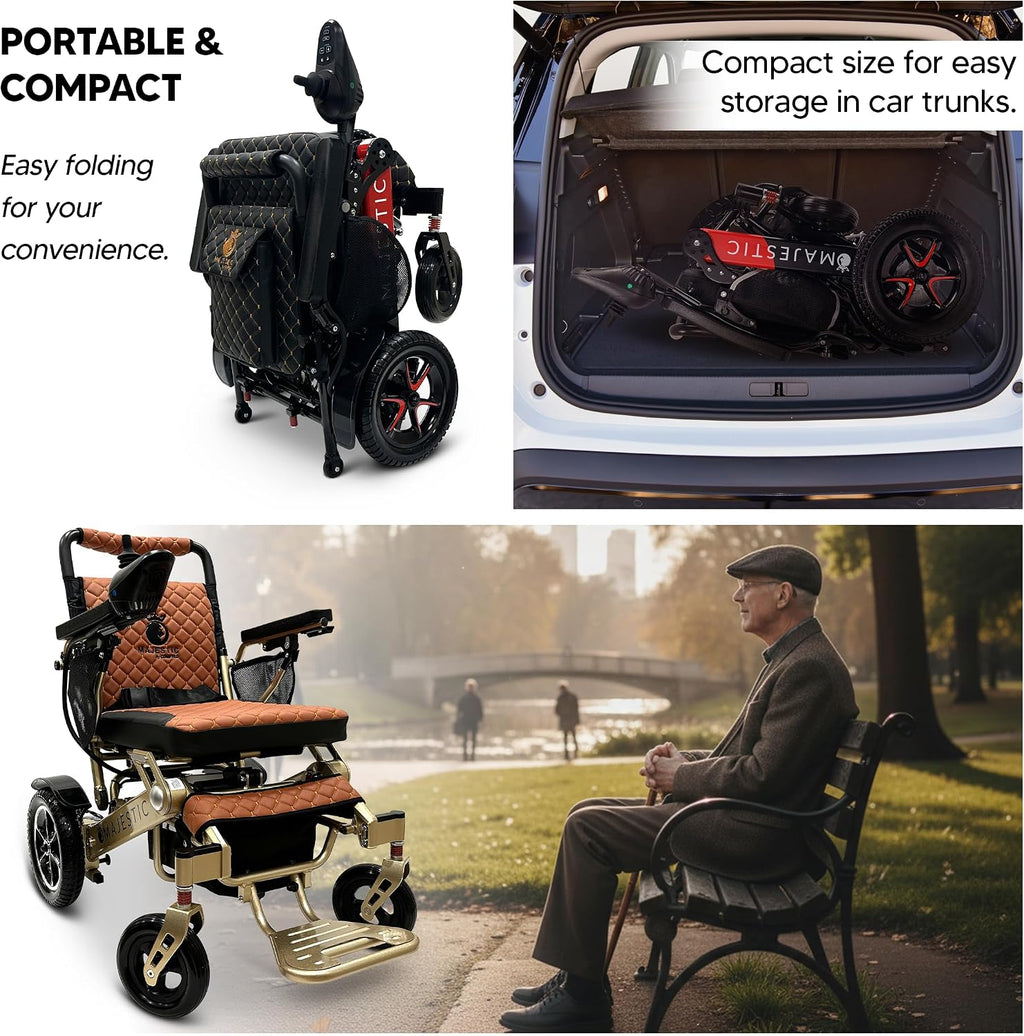 Electric Wheelchairs for Adults, 350 lbs Capacity, Up to 13 Miles Range, Lightweight Wheelchair for Seniors,Remote Controlled Wheel Chair, All Terrain, Airline and Cruise Approved, IQ-7000 by Majestic
