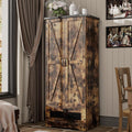 kepptory Pantry Cabinet with Adjustable Shelves and Drawer, Kitchen Cabinet Buffet Cupboards Storage for Home Office (Brown, 16' D x 24' W x 55' H)