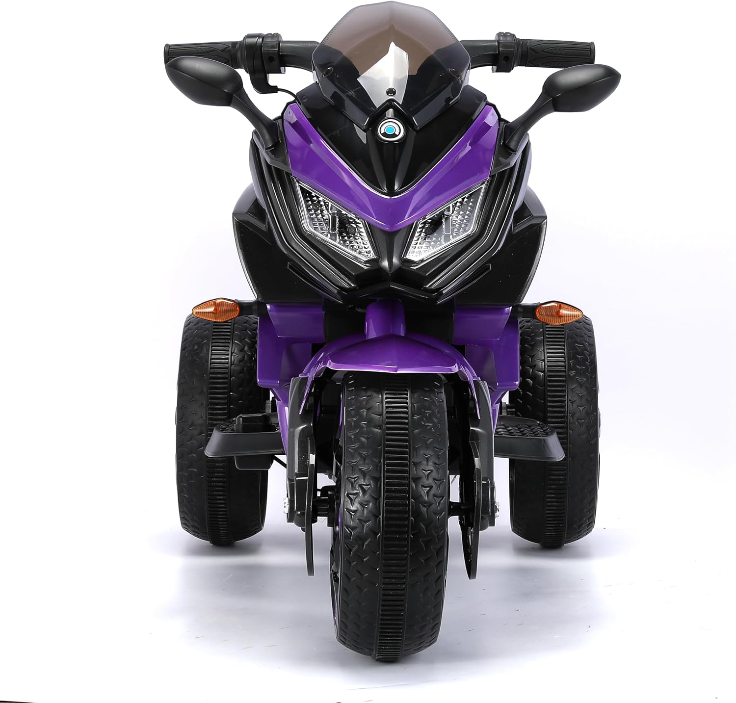12V Kids Electric Motorcycle with Training Wheels | Plastic, PU seat, manual throttle, foot brake, USB, MP3, phone link, light-up wheels, ages 3-6, 45.3 W x 23.2 D x 28.7 H in