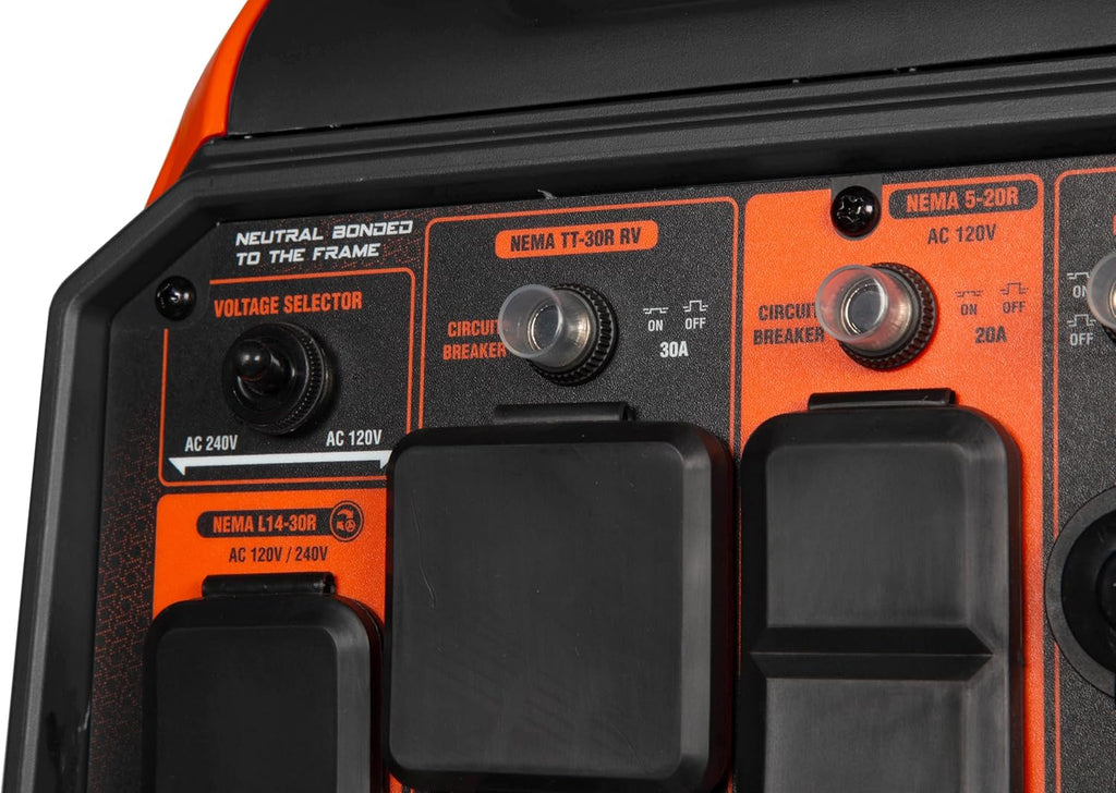 WEN 6800-Watt Dual Fuel RV-Ready Electric Start Portable Inverter Generator with Fuel Shut Off and CO Watchdog for Electric Vehicle Backup (DF680iX)