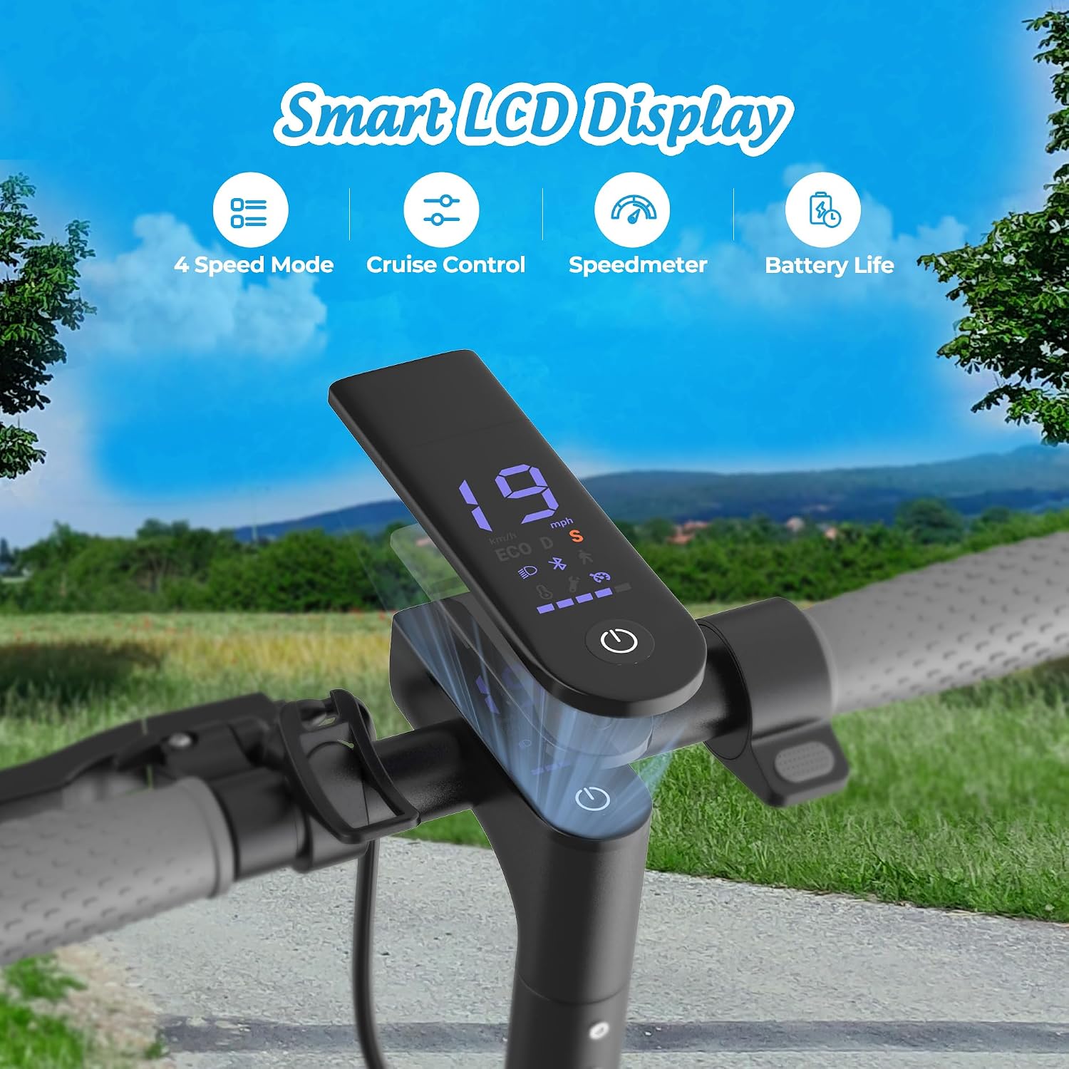 Alloweek Electric Scooter for Adults – 350W/500W Motor, 19 MPH/22Mph Top Speed, 21-52 Miles Range, 8.5'/10 inch Tires, Folding E-Scooter with Dual Suspension and Braking System, App Control