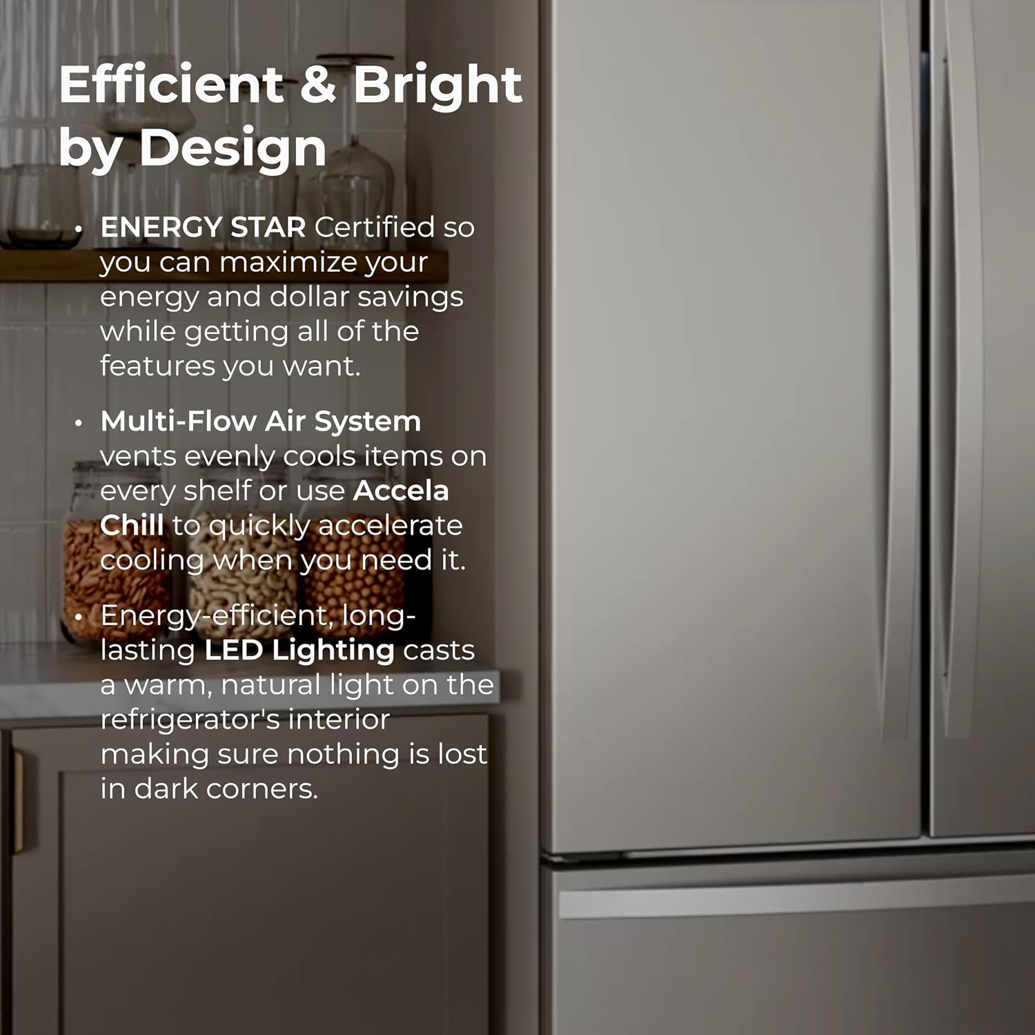 Kenmore 4675525 30' French Door Refrigerator with Freezer - Accela Chill, Ice Maker, Adjustable Glass Shelves, ENERGY STAR Certified, 17.5 cu. ft. Capacity - Fingerprint Resistant Stainless Steel