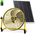 ZHULI 18' Solar Fan, Portable Battery Operated Floor Fan, Rechargeable Cordless Camping Fan, 40W Solar Panel, Hi-Velocity Brushless Motor, Metal blade, USB Phone Charge, 8~60H Runtime, Quiet, Wireless