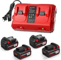Abeden 18V Battery 4 Pack 5.0Ah Replacement for Milwaukee m18 Battery and m18 Charger Set, Compatible with Milwaukee 18V Cordless Power Tools
